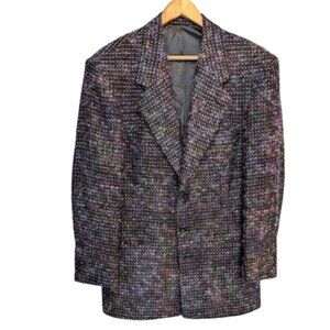 Vintage Made in Canada Purple and Gold Oversized Tweed Jacket